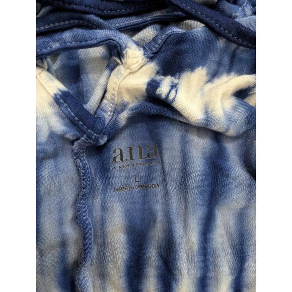 ANA Blue Tie Dye Asymmetrical Strappy Sundress Large Stretch N1 Boho Fairy - Picture 6 of 6